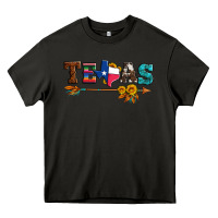 Asphalt texas with arrow and sunflowers Heavy Core Tee - Artiststas