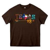 Chocolate Brown texas with arrow and sunflowers Heavy Core Tee - Artiststas