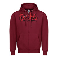 Burgundy christmas teacher Zipper Hoodie - MaliasSmallBusiness