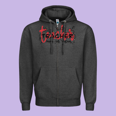 Christmas Teacher Zipper Hoodie Designed By Maliassmallbusiness