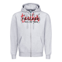Heather Grey christmas teacher Zipper Hoodie - MaliasSmallBusiness