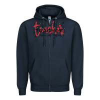 Navy christmas teacher Zipper Hoodie - MaliasSmallBusiness