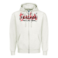 Oatmeal Heather christmas teacher Zipper Hoodie - MaliasSmallBusiness