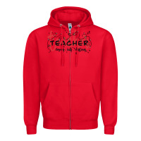 Red christmas teacher Zipper Hoodie - MaliasSmallBusiness