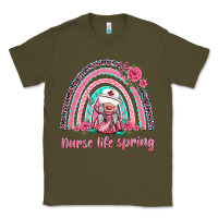 Army Green nurse life spring rainbow Classic Tee - BarkalooDesign