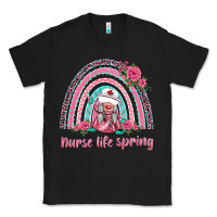 Black nurse life spring rainbow Classic Tee - BarkalooDesign