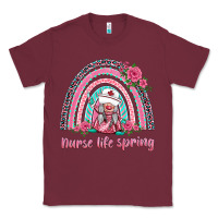 Burgundy nurse life spring rainbow Classic Tee - BarkalooDesign