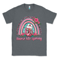 Charcoal Heather nurse life spring rainbow Classic Tee - BarkalooDesign