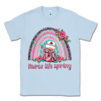 Dusty Blue nurse life spring rainbow Classic Tee - BarkalooDesign
