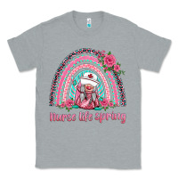 Heather Grey nurse life spring rainbow Classic Tee - BarkalooDesign
