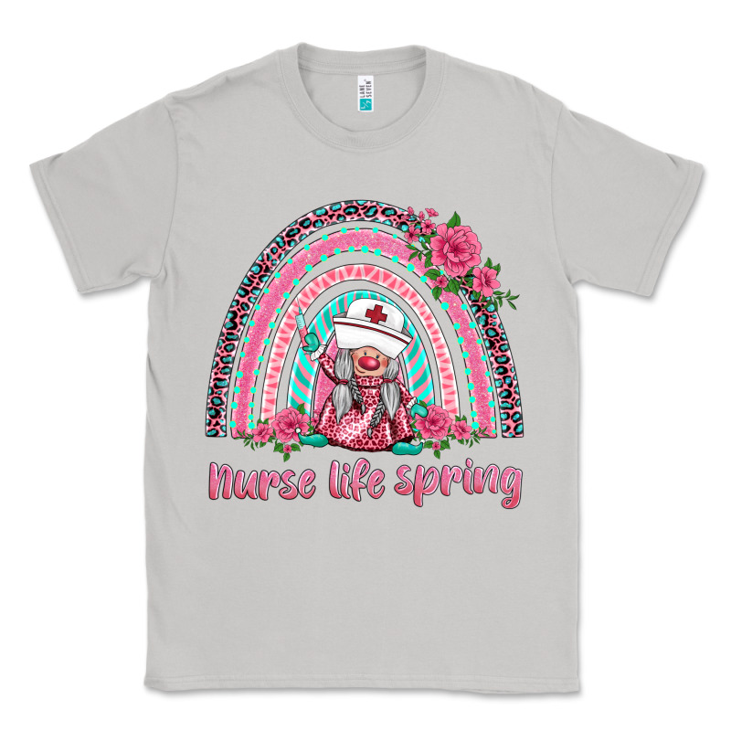 Nurse Life Spring Rainbow Classic Tee by BarkalooDesign | Teevron
