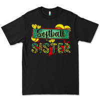 Black softball sister with leopard Premium Tee - Zillion Design Studio