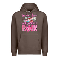 Coffee in october we wear pink breast cancer awareness Premium Hoodie - texasbilliewilder
