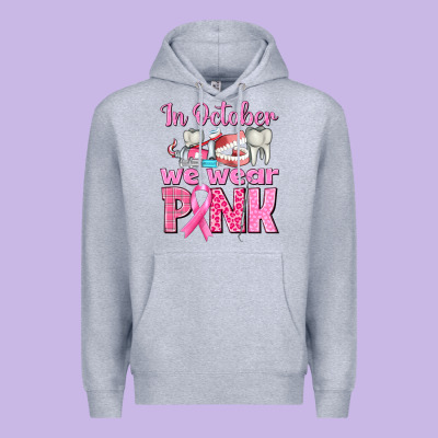 In October We Wear Pink Breast Cancer Awareness Premium Hoodie Designed By Texasbilliewilder