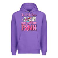 Purple in october we wear pink breast cancer awareness Premium Hoodie - texasbilliewilder