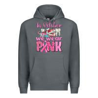 Rock in october we wear pink breast cancer awareness Premium Hoodie - texasbilliewilder