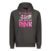 Smoke in october we wear pink breast cancer awareness Premium Hoodie - texasbilliewilder