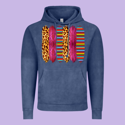 Pink Leopard Serape Brush Strokes Vintage Hoodie Designed By Bettercallsaul