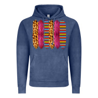 Vintage Denim Pink Leopard Serape Brush Strokes Vintage Hoodie - Bettercallsaul