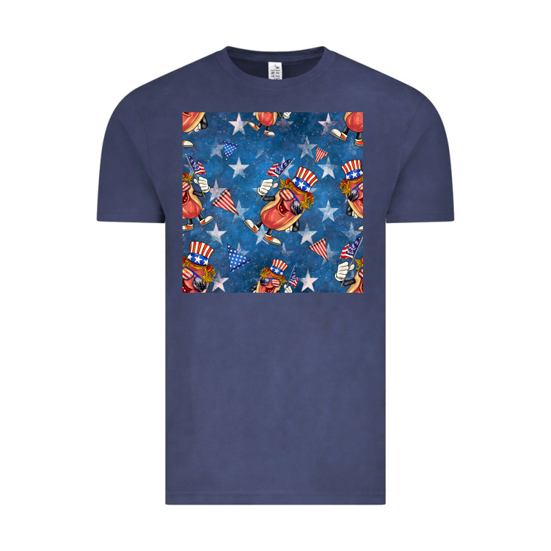 4th Of July Hotdog Seamless Pattern Vintage Tee by BundleAndBundleShop | Teevron