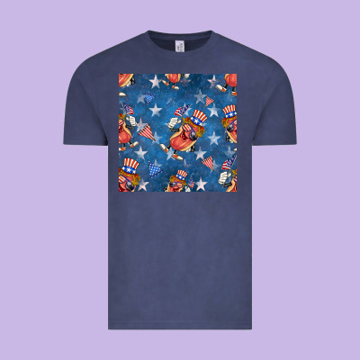 4th Of July Hotdog Seamless Pattern Vintage Tee Designed By Bundleandbundleshop
