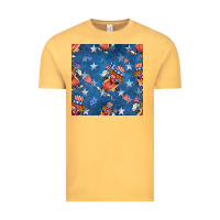 Vintage Mustard 4th of july hotdog seamless pattern Vintage Tee - BundleAndBundleShop