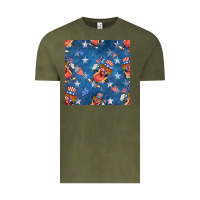 Vintage Olive 4th of july hotdog seamless pattern Vintage Tee - BundleAndBundleShop