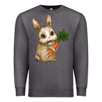 Charcoal Heather eastrt bunny carrot Premium Sweatshirt - RanaPortraitStore