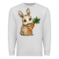Dove Grey eastrt bunny carrot Premium Sweatshirt - RanaPortraitStore