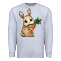 Heather Grey eastrt bunny carrot Premium Sweatshirt - RanaPortraitStore