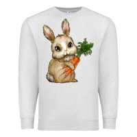 Oatmeal Heather eastrt bunny carrot Premium Sweatshirt - RanaPortraitStore