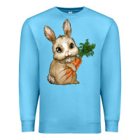 Ocean Blue eastrt bunny carrot Premium Sweatshirt - RanaPortraitStore