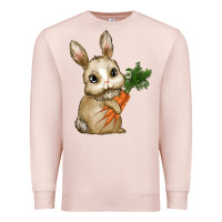Pale Pink eastrt bunny carrot Premium Sweatshirt - RanaPortraitStore
