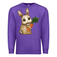 Purple eastrt bunny carrot Premium Sweatshirt - RanaPortraitStore