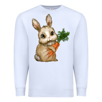 White eastrt bunny carrot Premium Sweatshirt - RanaPortraitStore