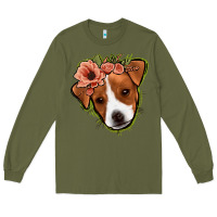 Army Green jack russel floral Long Sleeve Tee - Jasminsmagicworld