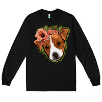 Black jack russel floral Long Sleeve Tee - Jasminsmagicworld