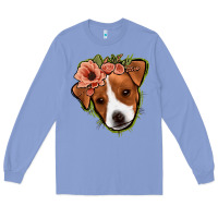 Colony Blue jack russel floral Long Sleeve Tee - Jasminsmagicworld