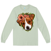 Matcha jack russel floral Long Sleeve Tee - Jasminsmagicworld