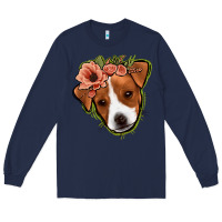 Navy jack russel floral Long Sleeve Tee - Jasminsmagicworld