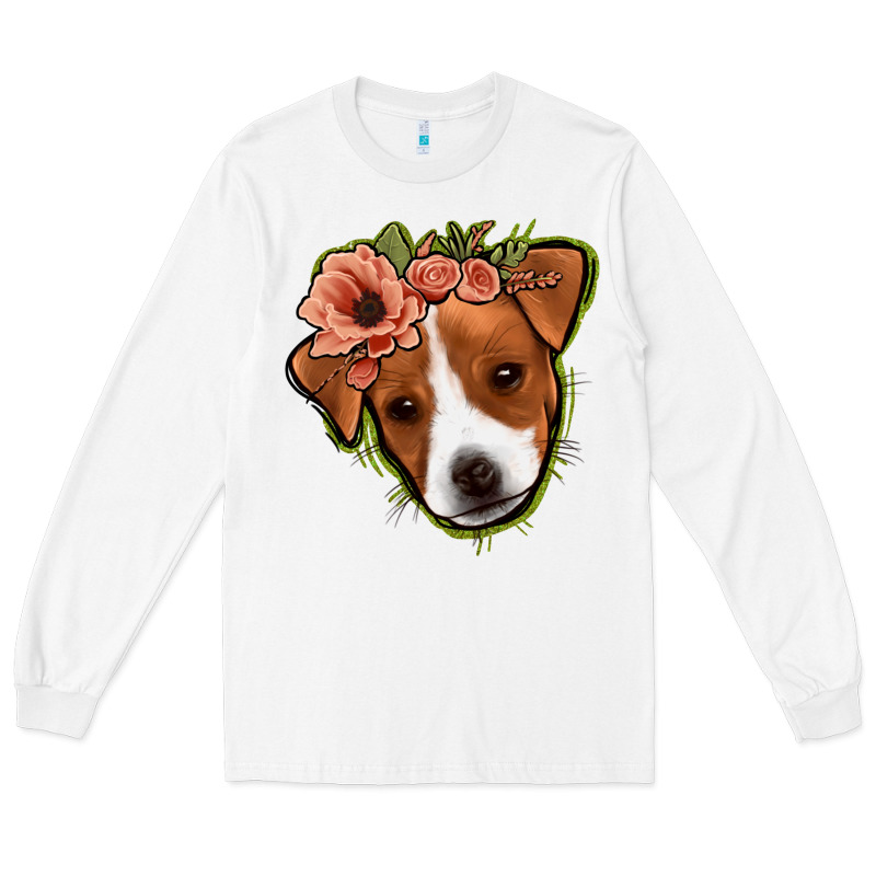 Jack Russel Floral Long Sleeve Tee by Jasminsmagicworld | Teevron
