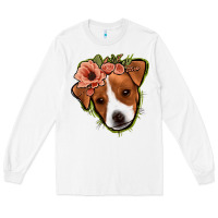 White jack russel floral Long Sleeve Tee - Jasminsmagicworld