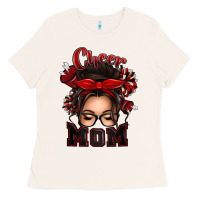 Bone cheer mom messy bun Ladies Tee - texasbilliewilder