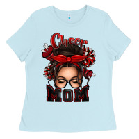 Cheer Mom Messy Bun Ladies Tee | Teevron