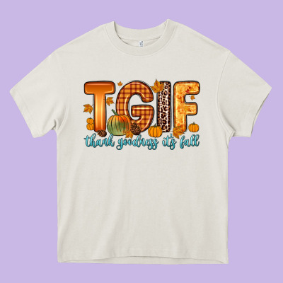 Tgif Thank Goodness It S Fall Heavy Core Tee Designed By Zillion Design Studio