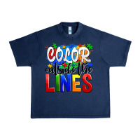 Navy color outside the lines Urban Heavy Tee - AdoDesignShop