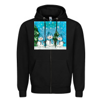 Black snowman Zipper Hoodie - MaliasSmallBusiness