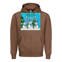 Chestnut snowman Zipper Hoodie - MaliasSmallBusiness