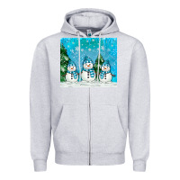 Heather Grey snowman Zipper Hoodie - MaliasSmallBusiness