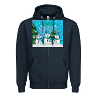 Navy snowman Zipper Hoodie - MaliasSmallBusiness